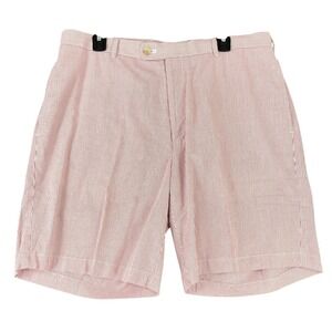 Peter Millar Shorts Mens 36 Red Striped Stretch Preppy Casual Coastal Golf